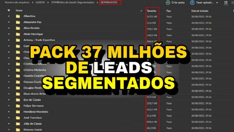 PACK 37 MILHOES DE LEADS SEPARADOS POR NICHOS CATEGORIA