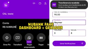 Dashboard Nubank Fake Black Pix-Comprovante +Gerador Notificação atualizado 2026