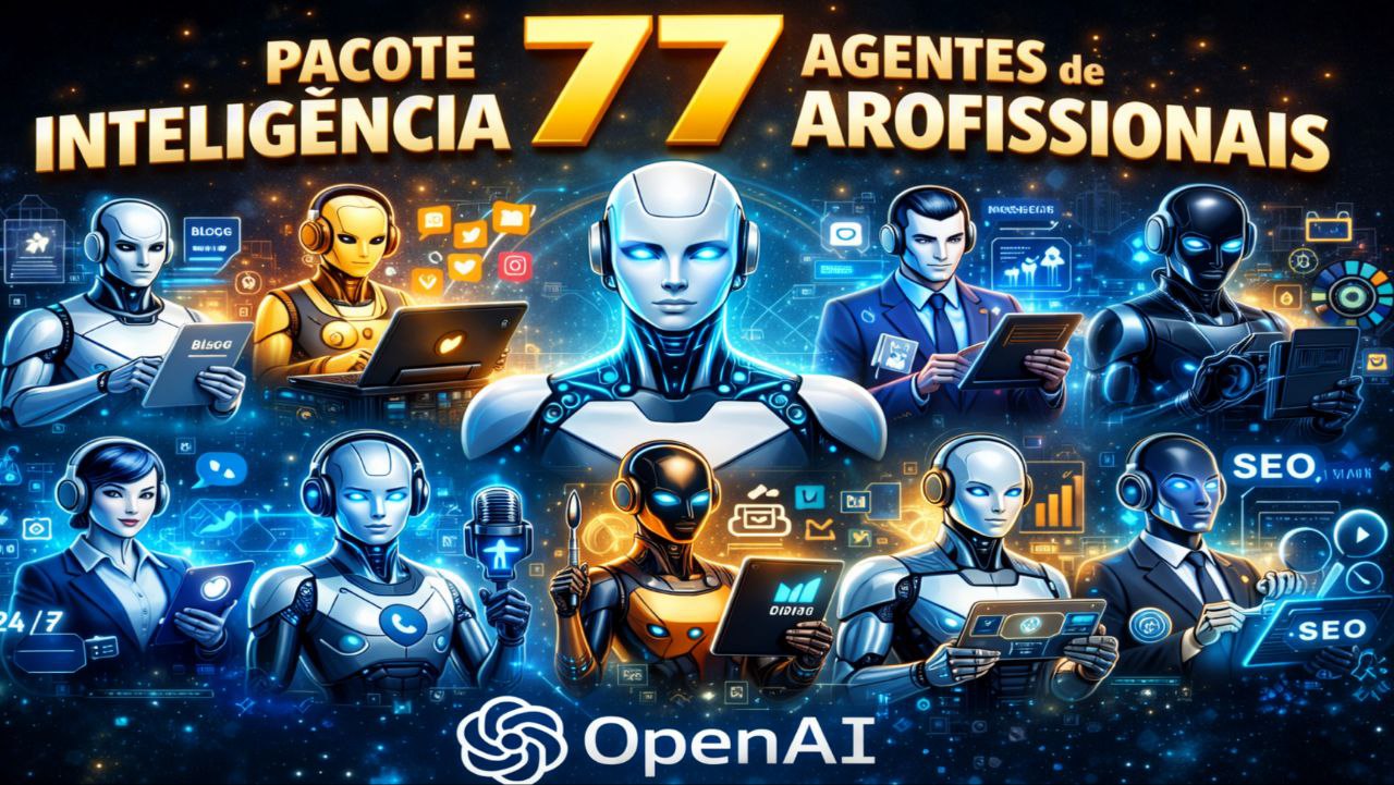 Pacote 77 Agentes de Inteligência Artificial Profissionais