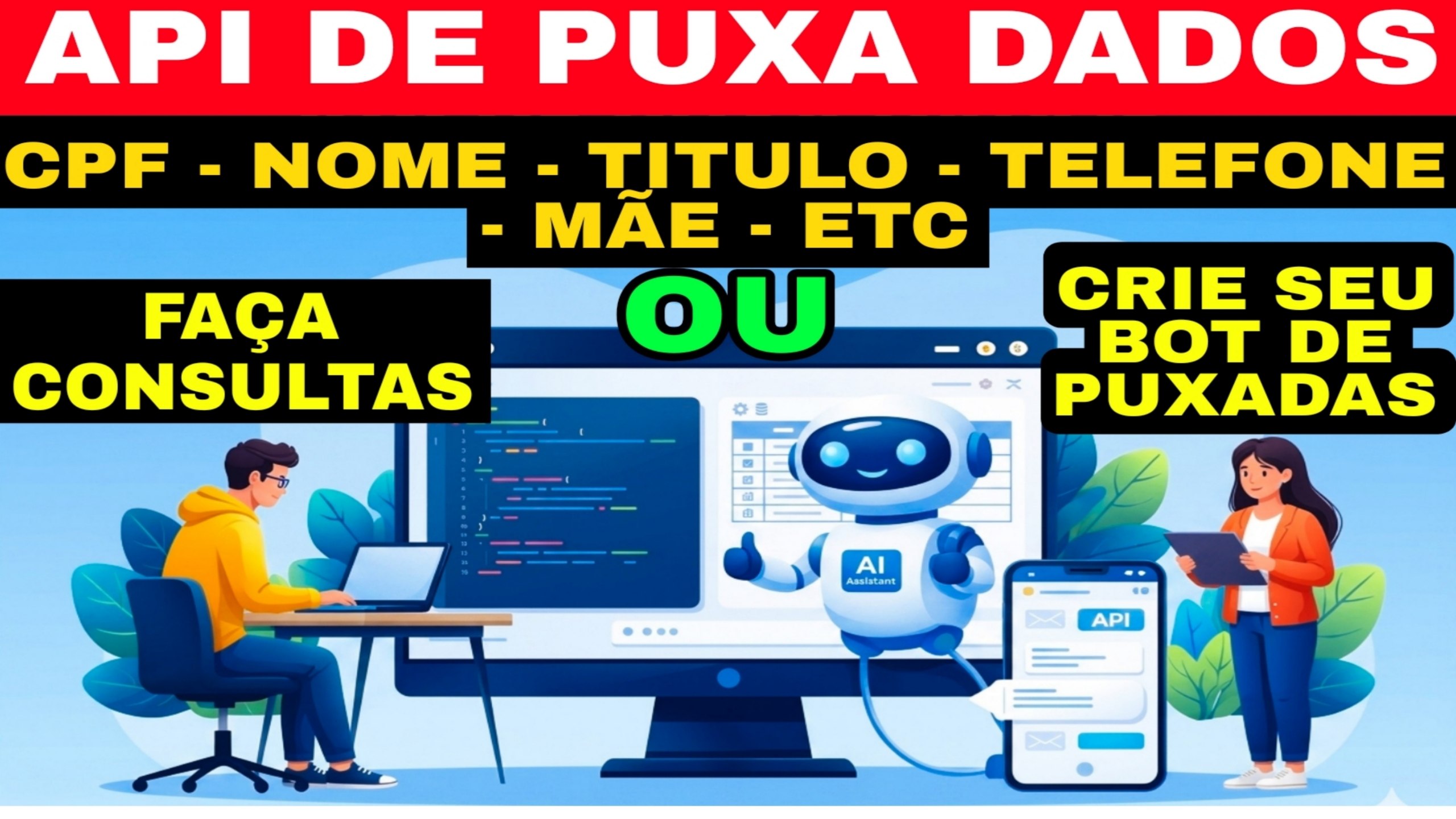 API de Puxa Dados Vitalicio Ilimitado Faça consultas ou Crie Seu Bot de Puxada